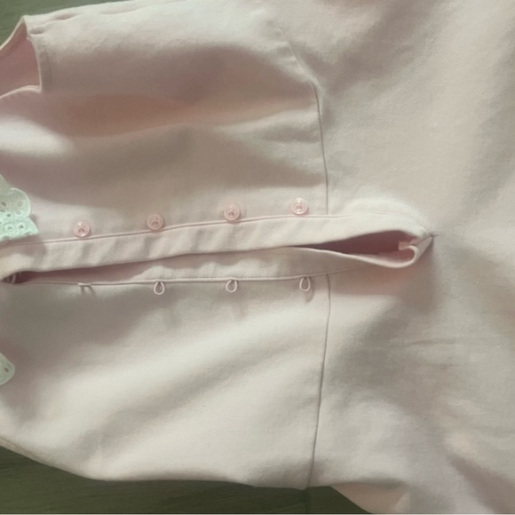 Pink Sleeveless Kids Dress with Lace Collar - Picture 8 of 8